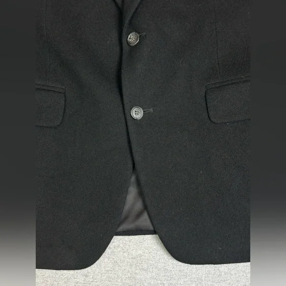 Bill Blass Blazer Mens 44R Black 100% Camel Hair Sport Coat Made in USA‎